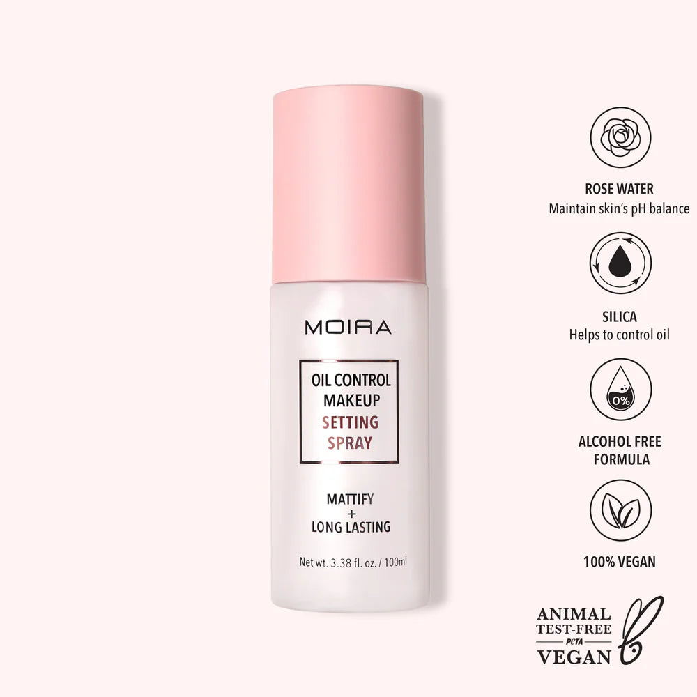 Moira Oil Control Makeup Setting Spray- Fijador de maquillaje, 100 ml