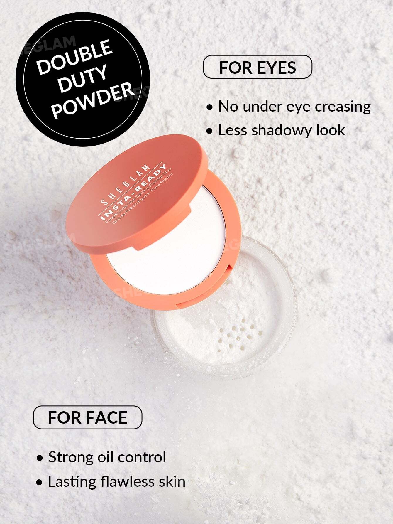 SHEGLAM Insta-Ready - Polvo facial suelto translúcido