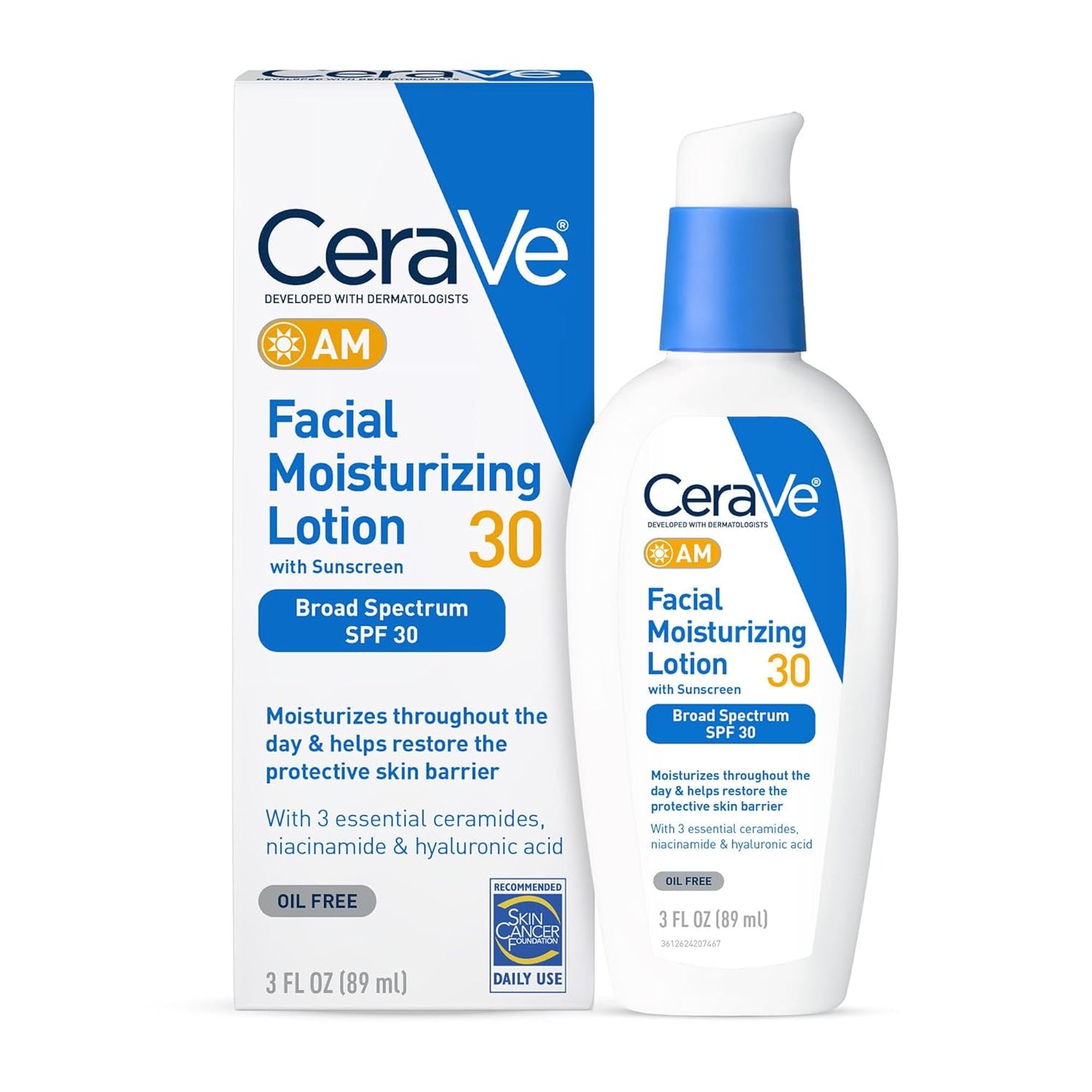 CeraVe Loción Hidratante Facial SPF 30, 89 ml