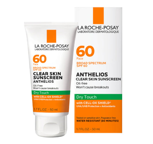 La Roche-Posay Anthelios Clear Skin Protector Solar para el rostro Oil-Free Dry Touch SPF 60, 50 ml