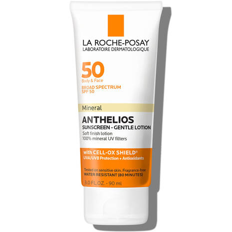 La Roche-Posay Mineral Anthelios Protector Solar para el rostro y cuerpo Gentle Lotion SPF 50, 90 ml