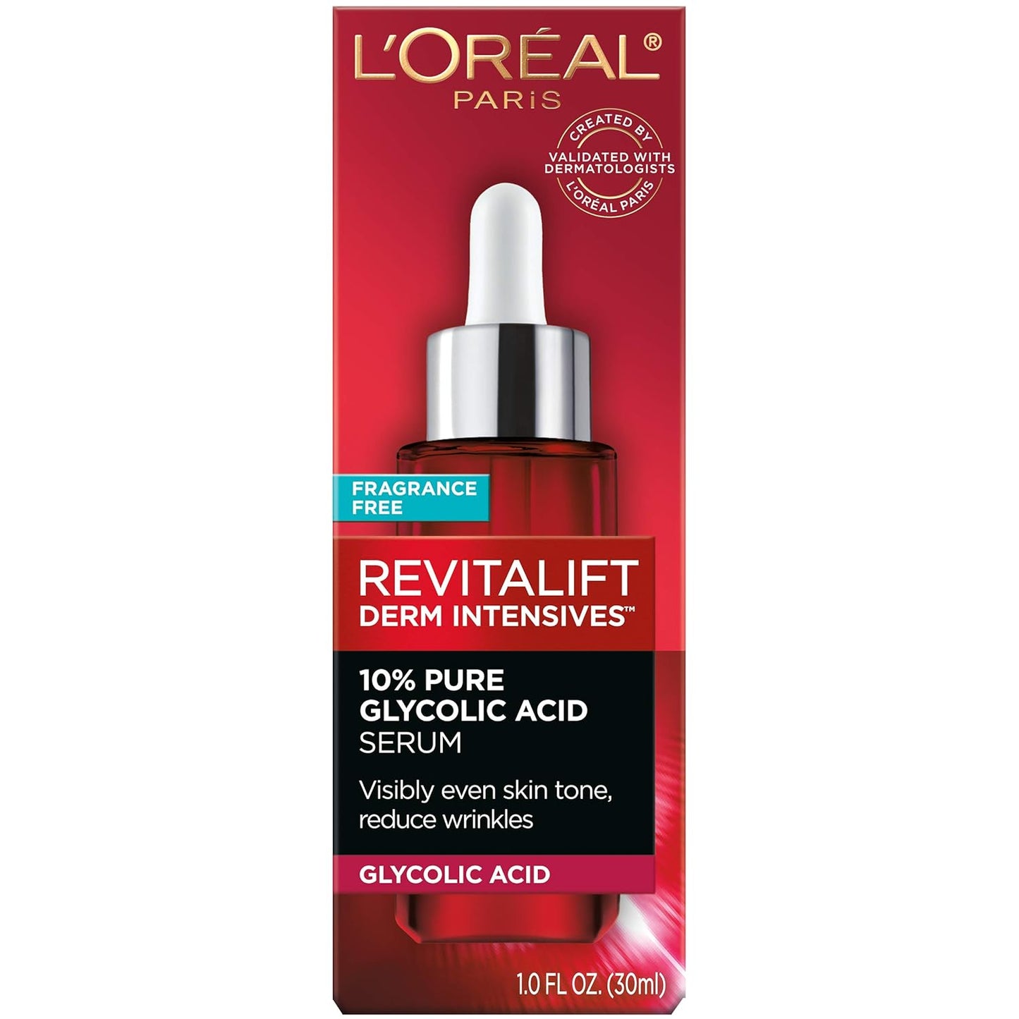 L'Oréal Paris Serum de noche Revitalift Acido Glicólico 10%, 30 ml