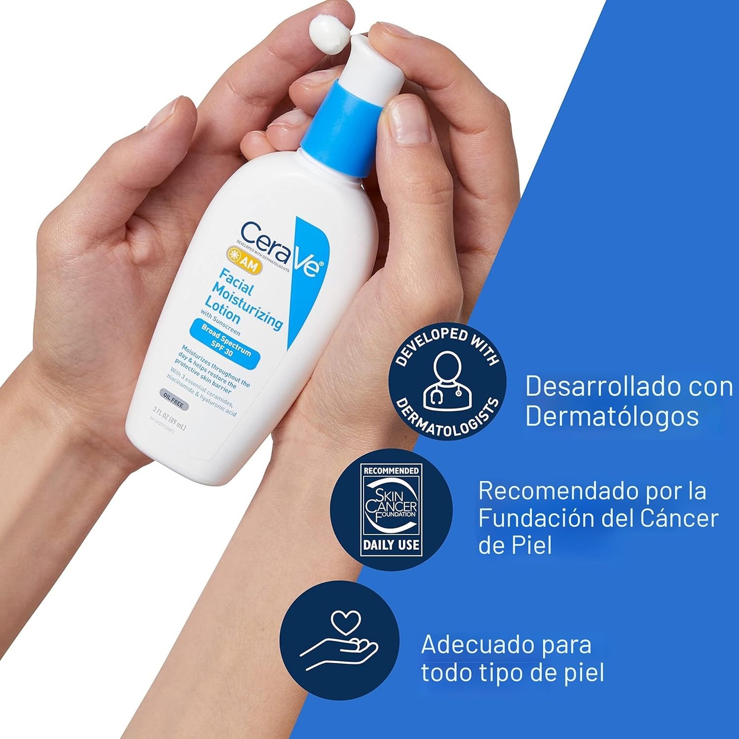 CeraVe Loción Hidratante Facial SPF 30, 89 ml