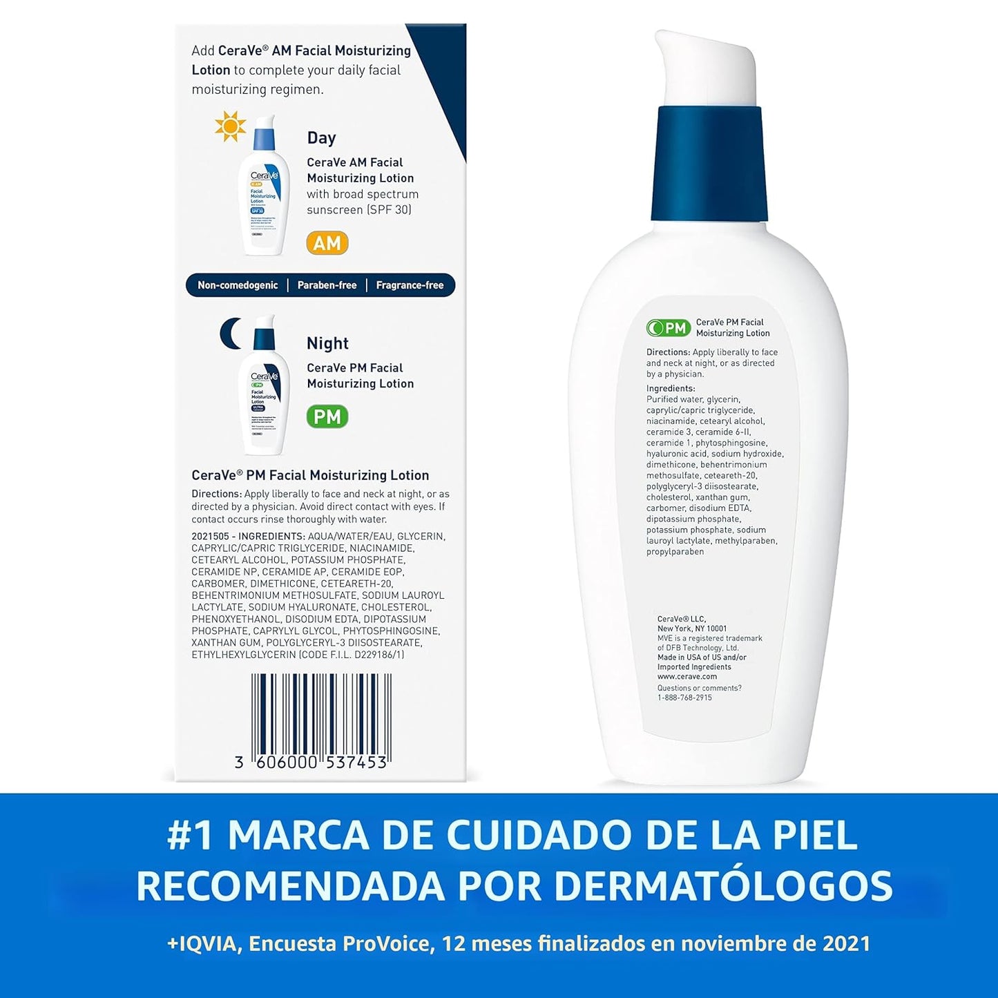 CeraVe Loción Hidratante Facial PM, 89 ml