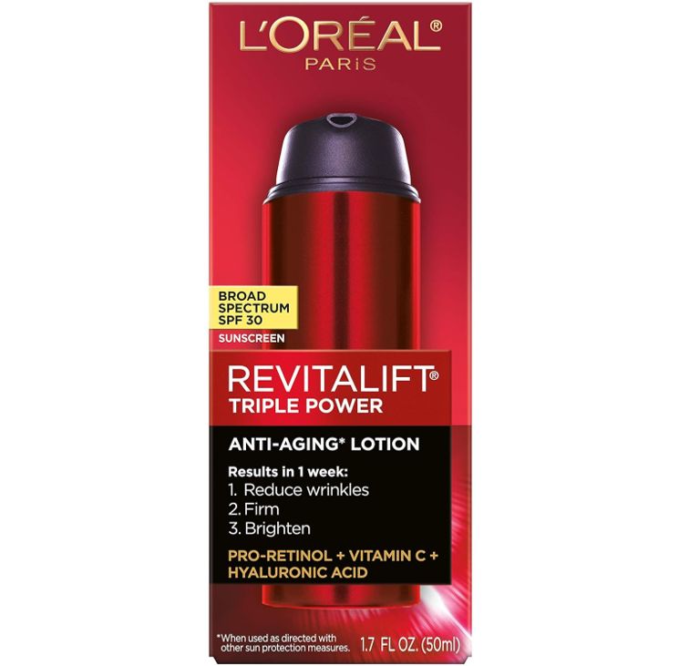 L'Oréal Paris Revitalift Triple Power Loción Antiedad de Amplio Espectro SPF 30 , 50 ml